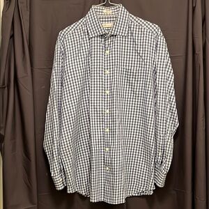 Peter Millar Men’s XL 100% Cotton Men's Blue Check Long Slv Button-DownShirt
